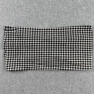 Vintage Paris Tube Top Womens OS Black Gingham Check Bandeau Stretch Strapless
